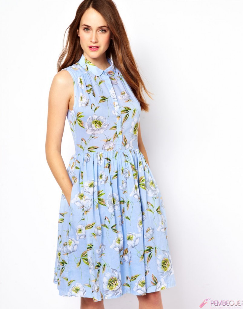 2015 Çiçek Desenli Elbise Modelleri 1