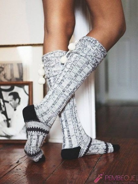 uzun yünlü bayan çorapları (6)