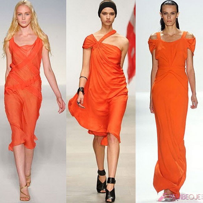 turuncu elbise modelleri