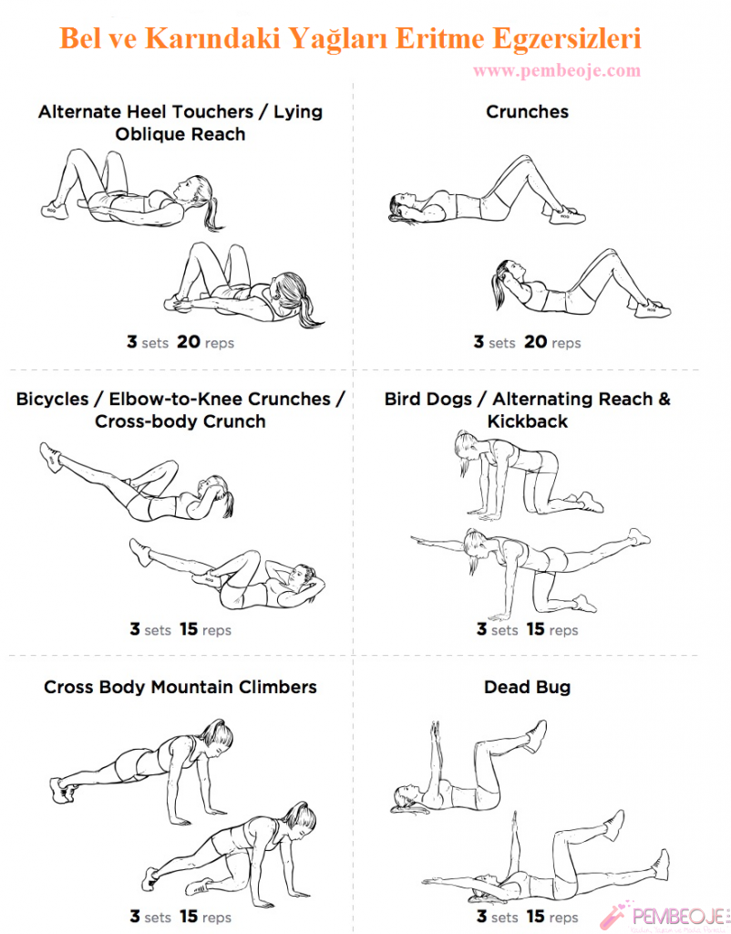 Bel ve Karın Bölgesindeki Yağları Eritme Egzersizleri
