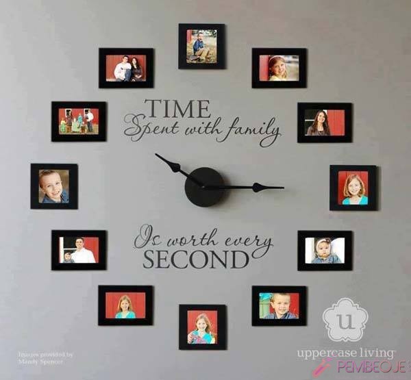 Pratik ve ilginç ev - bahçe dekorasyonu  aile saati fotoğraf çerçevesi