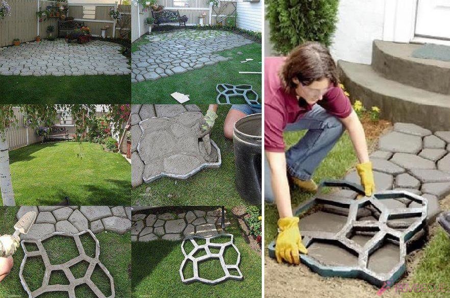 Pratik ve ilginç ev - bahçe dekorasyonu  beton ile dekor yapma yöntemi