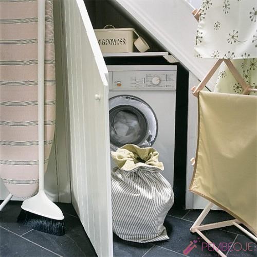 Pratik ve ilginç ev - bahçe dekorasyonu  çamaşır makinası yeri